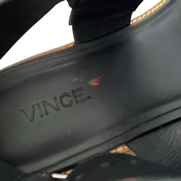 Vince Mana Platform Black White Leather Women's Sandals size 9 - Picture 9 of 10